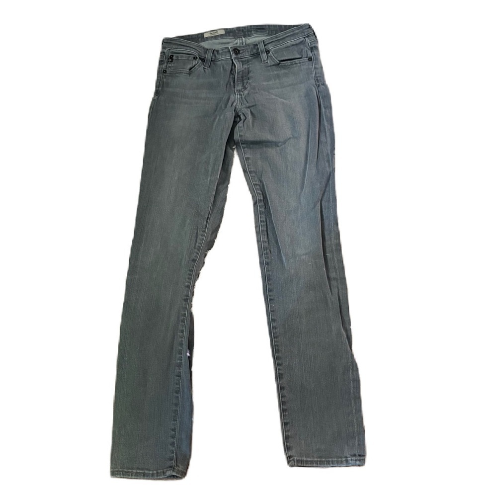 AG Adriano Goldschmied Women's Gray Jeans 28R The Stilt Cigarette Leg